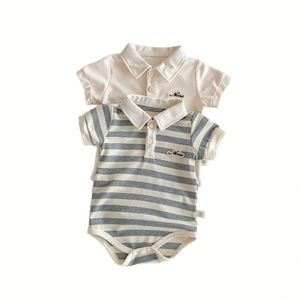 Tutina estiva a maniche corte con collo a collo alto <span class=keywords><strong>per</strong></span> neonato tutina a righe abiti sottili <span class=keywords><strong>per</strong></span> neonato - Product Image 6