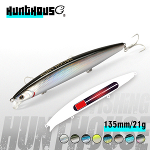 Leurre de pêche flottant Hunthouse 135mm/21g Minnow, leurre dur pour pêche longue distance, <span class=keywords><strong>nageur</strong></span> flottant - Product Image 1