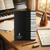 Cahier de musique à cinq lignes 16K en papier non relié pour la pratique du piano et de la guitare, universel pour enfants, avec impression numérique et théorie musicale