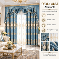 Rideaux occultants en chenille brodés en forme de cœur, décoratifs et exquis, sur mesure pour fenêtres européennes, pour salon