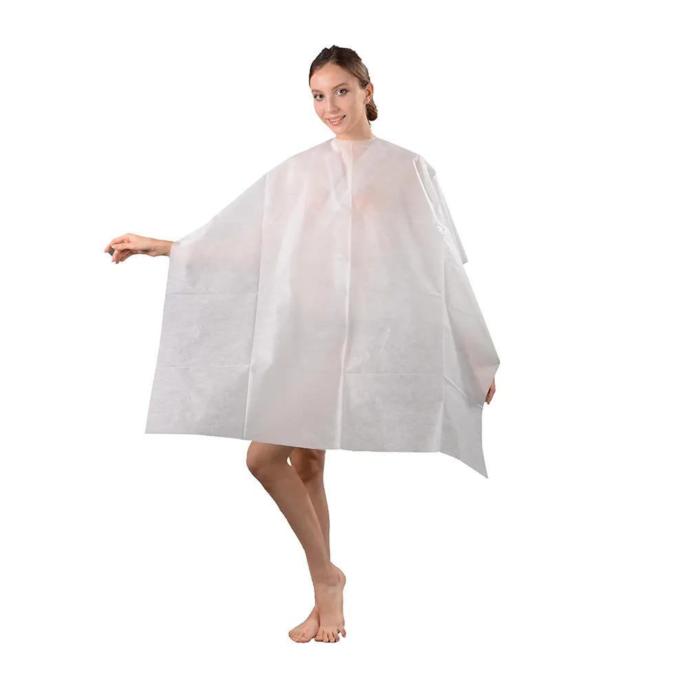 Disposable Non woven Fabric Hair Cutting Capes For Salon Hairdressing Use