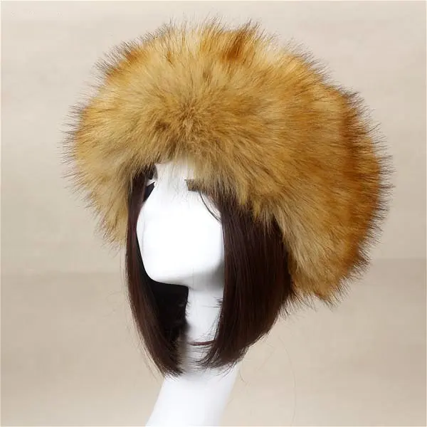 Nữ Mùa Thu Mùa Đông Phụ Nữ Mũ Lady Nga Tick Fluffy Faux Fox Fur Hat Headband Mùa Đông Earwarmer Trượt Tuyết Hat