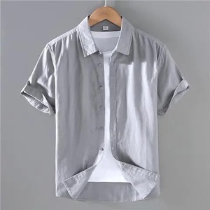 Novedad de verano, <span class=keywords><strong>camisa</strong></span> de <span class=keywords><strong>lino</strong></span> para <span class=keywords><strong>hombre</strong></span>, <span class=keywords><strong>camisa</strong></span> de <span class=keywords><strong>lino</strong></span> de algodón holgada de <span class=keywords><strong>manga</strong></span> <span class=keywords><strong>corta</strong></span> informal Retro de estilo chino OEM - Product Image 5