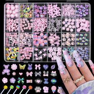 Set de Dijes Adorables para <span class=keywords><strong>Uñas</strong></span> en <span class=keywords><strong>3D</strong></span> <span class=keywords><strong>con</strong></span> Oso Arcoíris y Paleta, Flor para Manicura DIY, Accesorios de Resina, Pedrería y Decoración Acrílica para <span class=keywords><strong>Uñas</strong></span> - Product Image 6