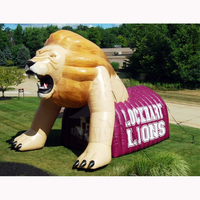 Tente tunnel gonflable Dino Sports Event en forme de lion et de léopard, en bâche PVC et tissu Oxford, taille et logo personnalisables, concours, 3D gratuit