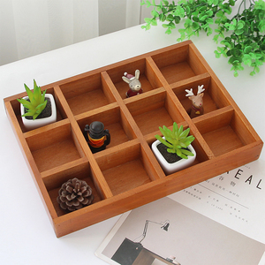 Les anciennes manières boisé 12 cas recevoir une boîte vivre dans table organiser table cosmétique reçoivent une boîte - Product Image 1
