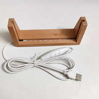 Cadeau d'anniversaire, support de table en acrylique en forme de U avec base en bois LED