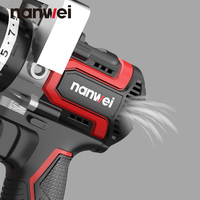 NANWEI Perceuse à glace de haute qualité 21V 13mm Tournevis électrique rechargeable à batterie LI-ION Perceuse à percussion sans balais