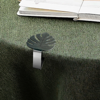 Nouveaux produits : Lot de 4 pinces de décoration pour nappe en acier inoxydable, design Monstera, pour pique-nique en extérieur