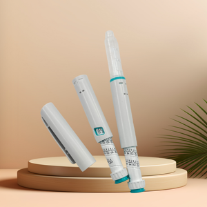 Disposable Plastic Injection <b>Pen</b> with Rubber Stopper <b>White</b> Body for 3ml Cartridge Custom Logo Graphic Packaging - Product Image 6