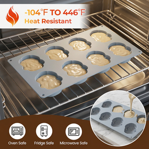Moule à gâteau en silicone SILIKOLOVE personnalisable en usine, 8 cavités en forme de lapin, antiadhésif LFGB, facile à démouler, sans BPA, pour mousse et pâtisserie - Product Image 3