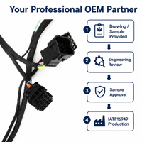 Kit Kabel Harness OEM Kustom IATF16949 Aptiv 8p Tahan Air, Kabel Harness Listrik Otomatis Pria dan Wanita
