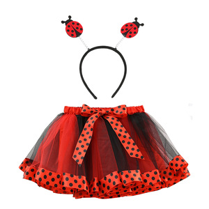 Vestido Tutú para Niñas de 3 a 8 Años, Falda Tutú Esponjosa, Diadema de <span class=keywords><strong>Mariquita</strong></span> Colorida para Bailar, Modelo SK015 - Product Image 6