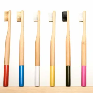 生物牙棒可重复使用圆形手柄竹牙刷旅行套装热卖竹管竹牙刷