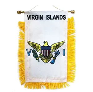 Mini-drapeau des Îles Vierges des États-Unis 6'' x 4'' (15 x 10 cm) avec ventouse <span class=keywords><strong>de</strong></span> suspension - Product Image 1