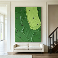 Trustek 2026 Peinture à l'huile 100% peinte à la main sur toile texturée, Paysage marin vert, Affiche abstraite 3D, Peinture moderne originale faite à la main