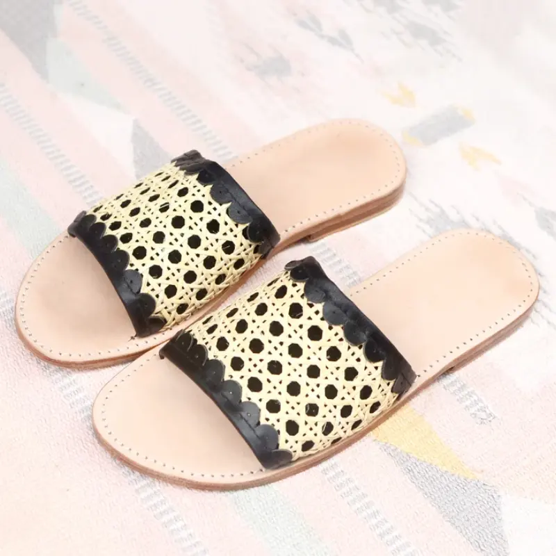 Cute Rattan Sandal Ladies Summer Sandals Shoes Slipper Rattan Slide Sandals Slippers For Home