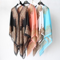 Toptan moda yaz panço plaj kıyafeti cover up, bayan çok fonksiyonlu plaj pareo sarong 15 renk ile
