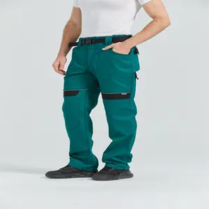 Erkek özel çok cep iş pantolon elektrikçi güvenlik su geçirmez ağartıcı dayanıklı genç marangoz diz pedleri rahat pamuk