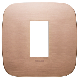 Placa de Puerta Vimar de Cobre Cepillado, 9.7 cm Cuadrada, Cubierta para Interruptor Simple - Product Image 1