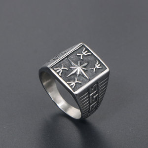 Men's Star Pattern <b>Ring</b> SA1086 Metal Geometry Jewelry Gift - Product Image 4