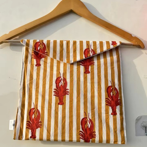 Conjunto de Pijama Personalizado de Algodón a Rayas con Estampado de Langosta, Largo hasta el Tobillo, para Mujer, Ropa de Dormir de Verano, Cómoda y Transpirable - Product Image 1