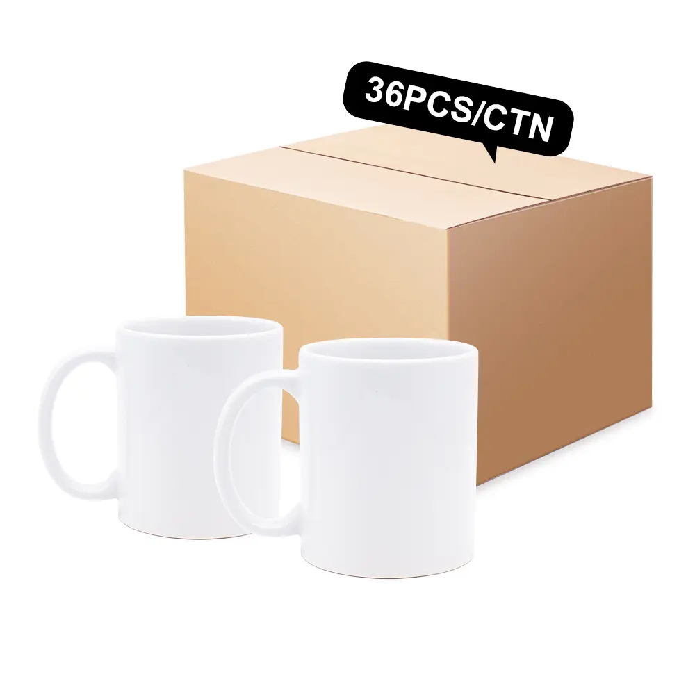 Özel logo seramik hediyelik eşya 11oz süblimasyon boşlukları kahve süt kupa beyaz içinde paketlenmiş beyaz kutu ile logo