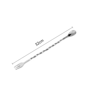 Herramienta de barra de acero inoxidable de 32cm para café, helado, fruta, palo giratorio, mezcla, agitación, azúcar, cucharas de té, tenedor, Metal duradero - Product Image 3