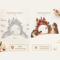 Tarjeta de Felicitación de Papel 3D Personalizada con Diseño de Arco de Rosas, Invitación de Cuento de Hadas, Tarjeta de Recuerdo para Bodas y Fiestas Navideñas