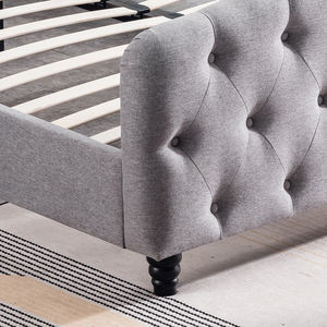 Custom Upholstered <b>Bed</b> Factory - High Quality Modern Minimalist Platform <b>Bed</b> - Product Image 4