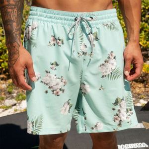Shorts de bain pour hommes personnalisés en gros, taille mi-haute, extensibles dans les 4 sens, séchage rapide, 100 % polyester, pour surf et plage - Product Image 1
