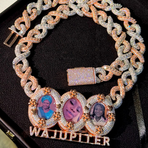 Cadena con colgante de letras con foto personalizada de fábrica, collar con colgante de joyería de lujo con diamantes de moissanita VVS de Plata de Ley 925 para regalo - Product Image 2
