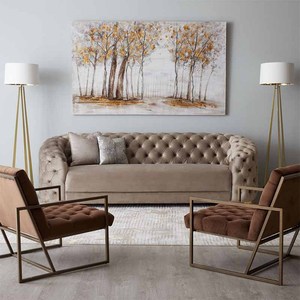 Moderno treppiede minimalista in metallo oro casa Hotel camera da letto luce in piedi con paralume in tessuto lampada da terra - Product Image 2