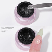 Vente flash Gel de sculpture pour ongles Misscheering |   Clear Sparkle Black |   Design d'art des ongles 3D, manucure française |   Séchage UV/LED