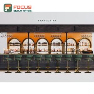 Exhibidor de Productos de Café de Gran Formato, Acabado en Roble Natural, Diseño de Esquina, Exhibidor de Productos para Cafetería - Product Image 1