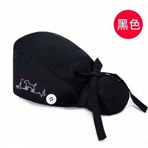 Gorro Médico Moderno de Pelo Largo de Algodón con Sensor de Movimiento, Ajustable, Colores Surtidos, con Botones y Lazos Traseros, Accesorios para Enfermeras - Product Image 6