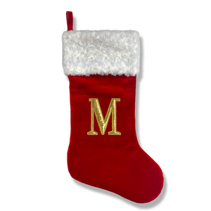 26 lettere ricamate calza di natale con fiocco di neve alfabeto personalizzato albero di Natale ornamento per la famiglia decorazione regalo - Product Image 4