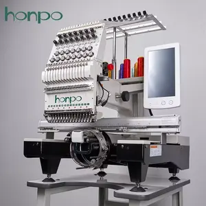 Honpo-máquina de bordado de 1 cabeza, máquina de alta velocidad con logotipo de bordado automático