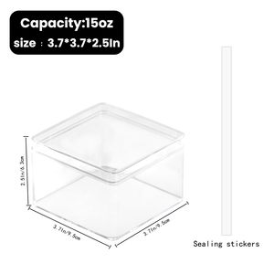 Wholesale Custom Transparent Square PS <b>Plastic</b> Recyclable Tiramisu Dessert <b>Container</b> Pastry Packaging Box for Bread Jelly <b>Food</b> - Product Image 3