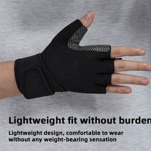 <span class=keywords><strong>Guantes</strong></span> Deportivos Unisex de Medio Dedo, con Palma Antideslizante de PU Grueso, Absorbentes de Sudor, para Entrenamiento y Gimnasio - Product Image 4