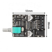 ZK-502L Mini BLE 5.0 modul DC 5-24v BLE5.0 nirkabel 50W X 2 50W + 50W penguat AMP Audio Stereo papan penguat daya Digital