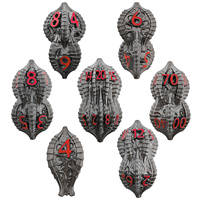 Ensemble de 7 dés polyédriques en métal écologique faits à la main, motif écailles de dragon noir bleu foncé, pour jeux de société et cadeaux