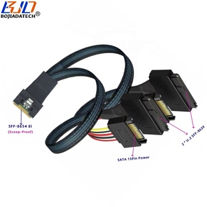 Slimline PCI-E 4,0/0,5/8i recto a 2*1/2 U.2 con conector de alimentación SATA de 15 pines Cable DE DATOS M 1M para <span class=keywords><strong>U2</strong></span> NVME SSD - Product Image 1