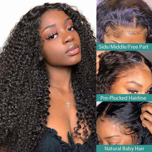 Venditore di capelli crudi senza colla <span class=keywords><strong>Afro</strong></span> crespo <span class=keywords><strong>parrucca</strong></span> riccia in pizzo capelli umani anteriori parrucche donne 250 densità capelli ricci brasiliani per donne nere - Product Image 2