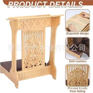 Banc de prière en bois avec coussin 24x22x32 pouces, design traditionnel pour église ou usage domestique - Product Image 5