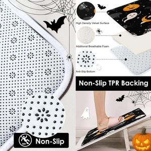 Black Halloween Cartoon Pumpkins Polyester Shower <b>Curtain</b> <b>Bathroom</b> <b>Curtain</b> Digital Print Waterproof Custom Print Wholesale - Product Image 5