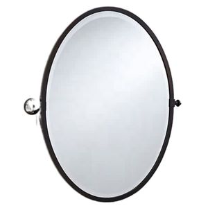 Nuovo Specchio <span class=keywords><strong>da</strong></span> Bagno Moderno Ovale con Cornice in Acciaio Inox, Vetro Argentato <span class=keywords><strong>da</strong></span> 5mm, Personalizzabile, Regolabile, <span class=keywords><strong>da</strong></span> <span class=keywords><strong>Parete</strong></span>, per Trucco - Product Image 1