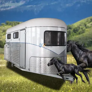 2024 Pferd-Float-Anhänger für Pferde mit Wohnzimmer Winkelladung Deluxe-Pferde-Float-Anhänger australischer Standard