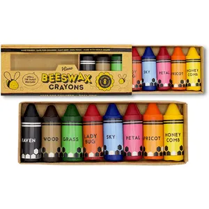 8-Packs Beeswax Non Toxic Handmade Jumbo Safe for Kids and Toddlers Perfect Grip With Natural Food Coloring Crayons