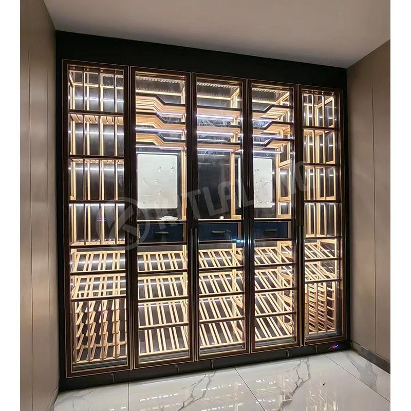 Термостатический шкаф из нержавеющей стали под заказ, стеклянный шкаф для хранения вина, вина, бара, холодильник, винный погреб
